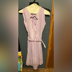 Vintage 1950/60s Miss Peg Palmer Purple Sleeveless Cotton Dress with Belt